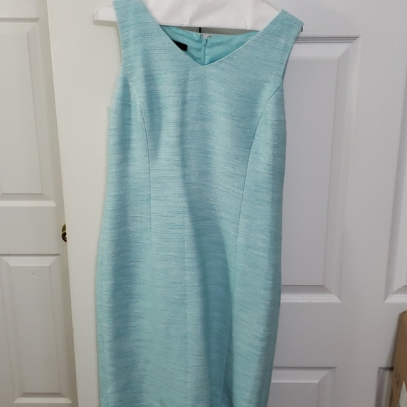 Talbots gorgeous blue silver size 8 dress - Picture 2 of 5